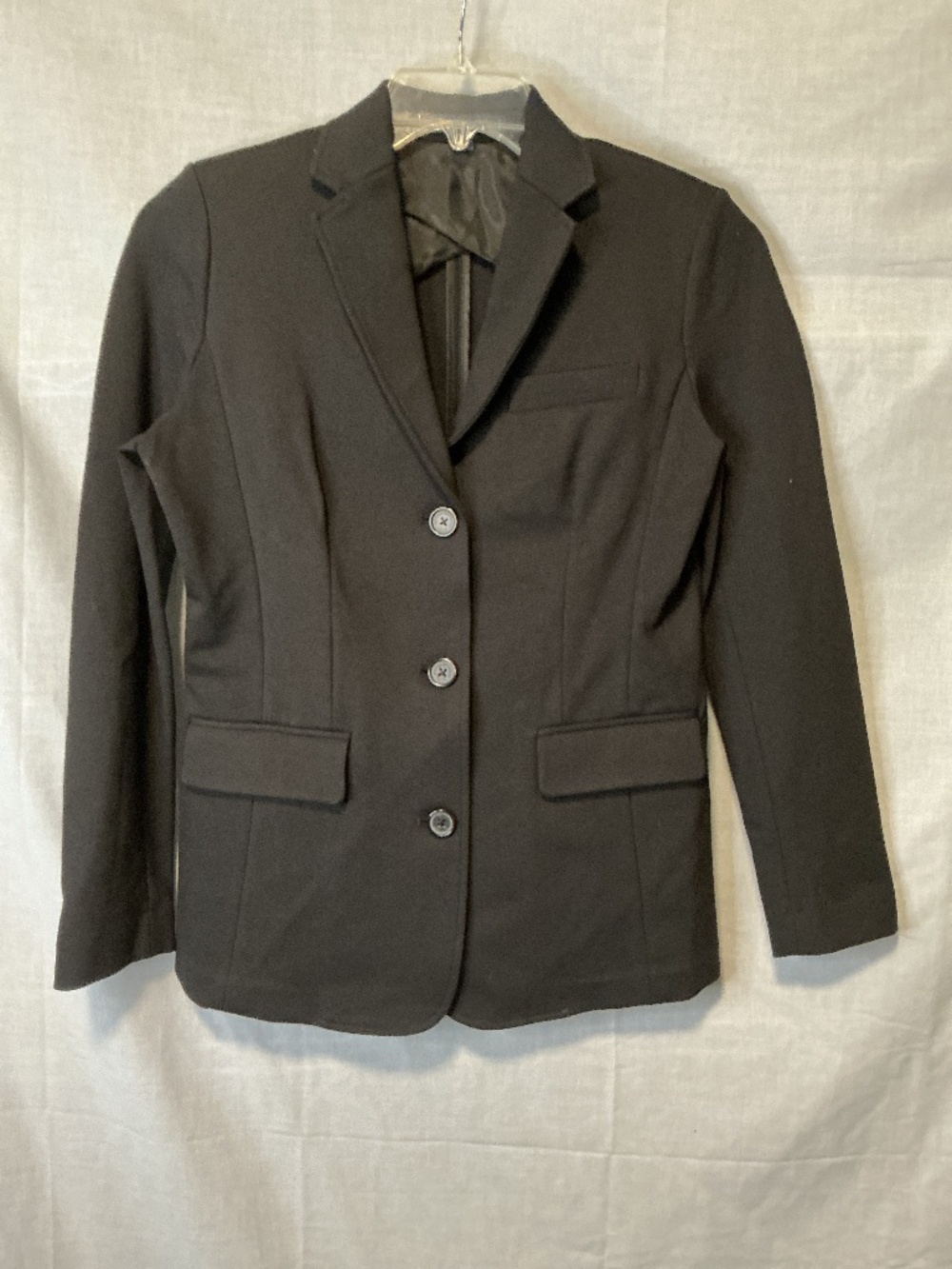 Brooks Brothers Black Blazer 3 Button Women Size 4 Blended Rayon Stretch Fabric